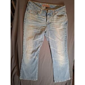 Naf Naf Mens Blue Jeans Sz 38 Buttonfly Nafnaf Flare Low Rise